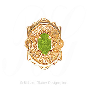 GS468 PD - 14 Karat Gold Peridot Slide 